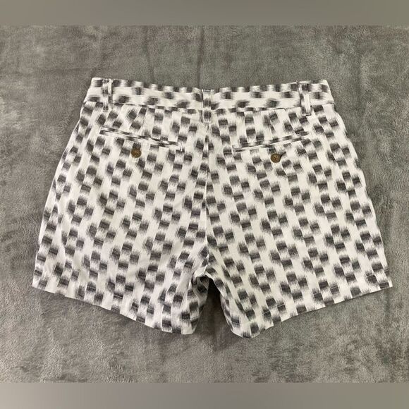 Gap Khakis Shorts Women's 2 Gray Geometric Print Chino Preppy Casual Summer - Picture 3 of 10